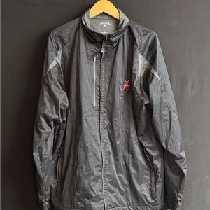 Alabama Antigua Men's Black and Gray Windbreaker Rain Jacket